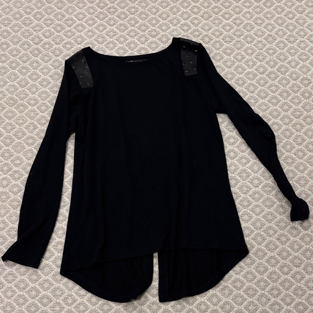 Chic Black Women's Sweater with Shoulder Accents